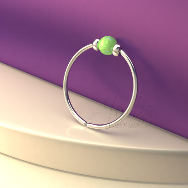 925 silver nose ring green opal piercing jolliz