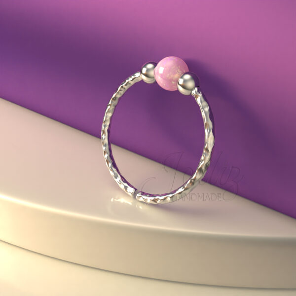 925 sterling silver pink opal nose ring hoop jolliz