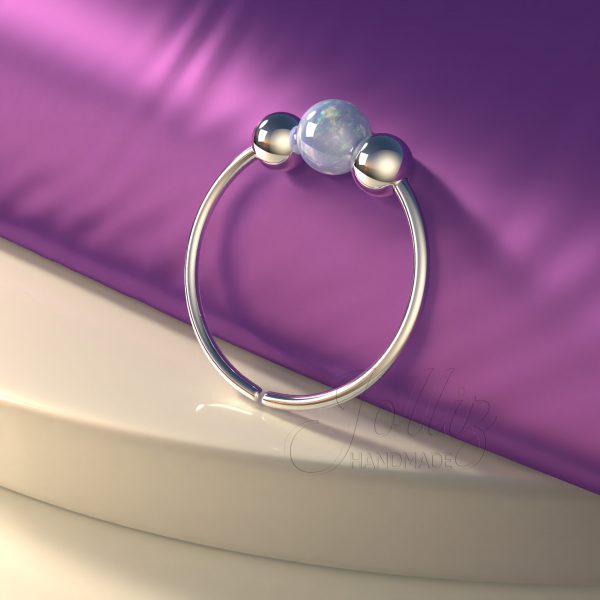 925 Sterling Silver blue opal nose ring jolliz