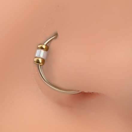 14kt White Gold Hoop Nose Ring | UrbanBodyJewelry.com
