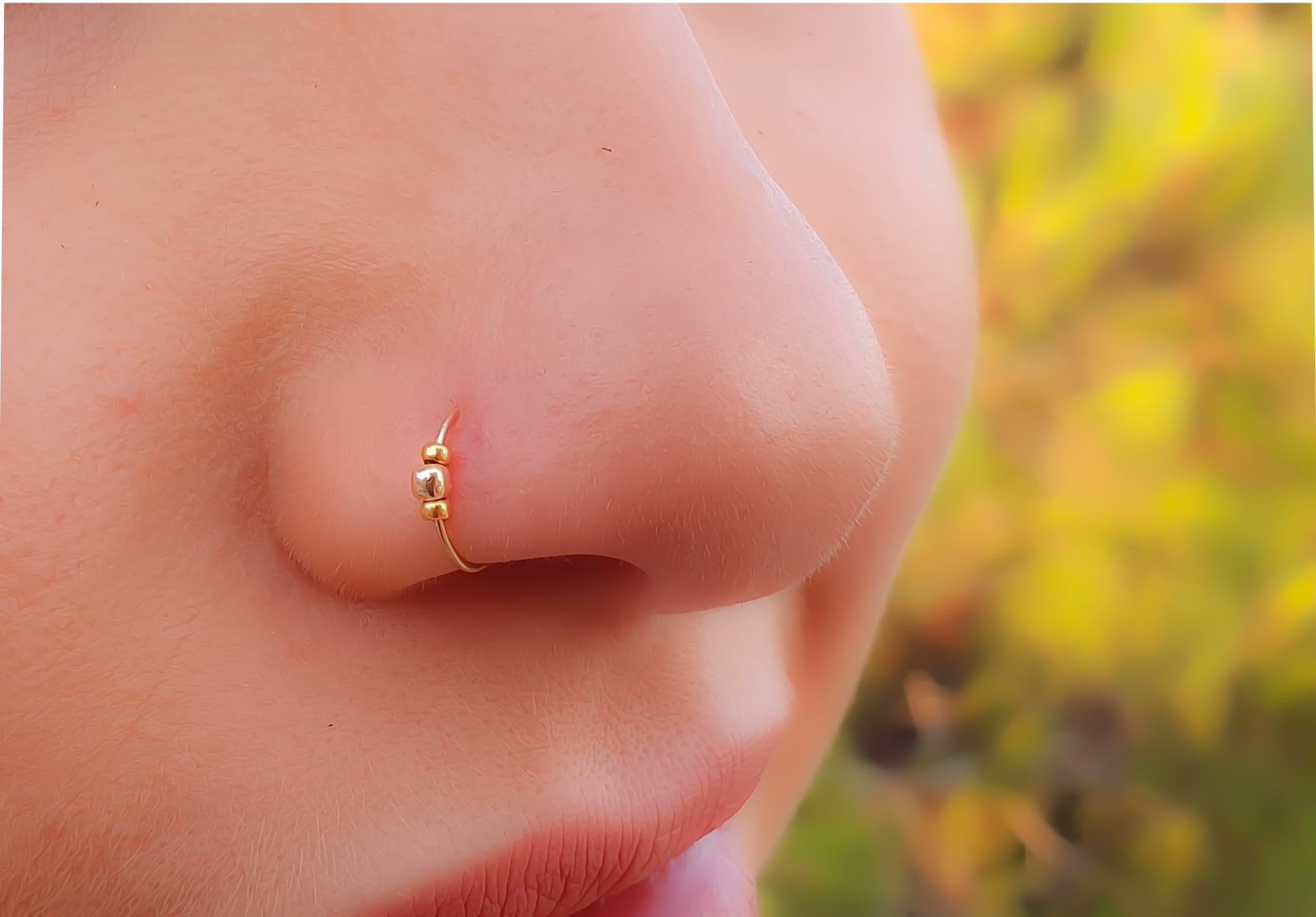 14k Gold Filled Adjustable Hoop Nose Ring 24 Gauge 5-6mm For Very Small Nose or LOW Piercing 