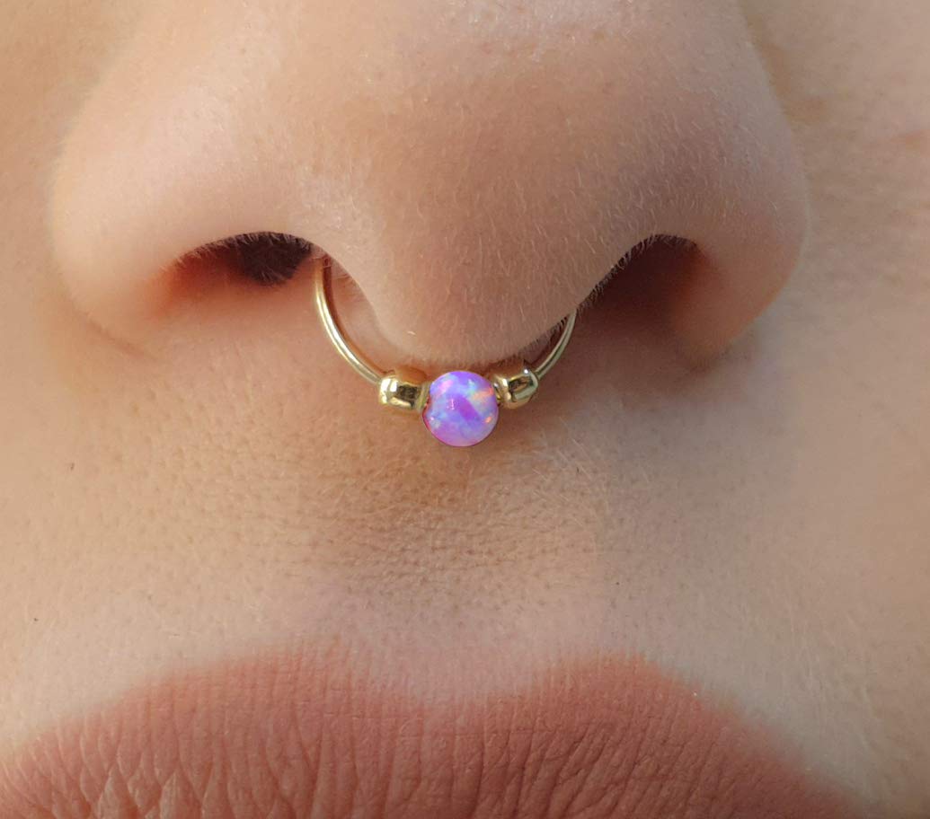Buy Gold Septum Ring, Gold Plated Silver Tribal Indian Unique Nose Hoop  Piercing Earring, Also Fits Tragus, Cartilage, Helix, Nose Ring, 18g,  Handmade Body Jewelry By Umanative Design Online at desertcartINDIA