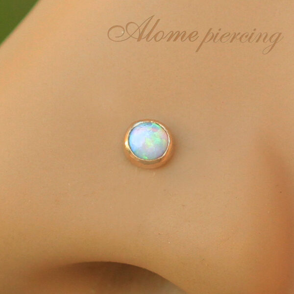white opal stud earrings