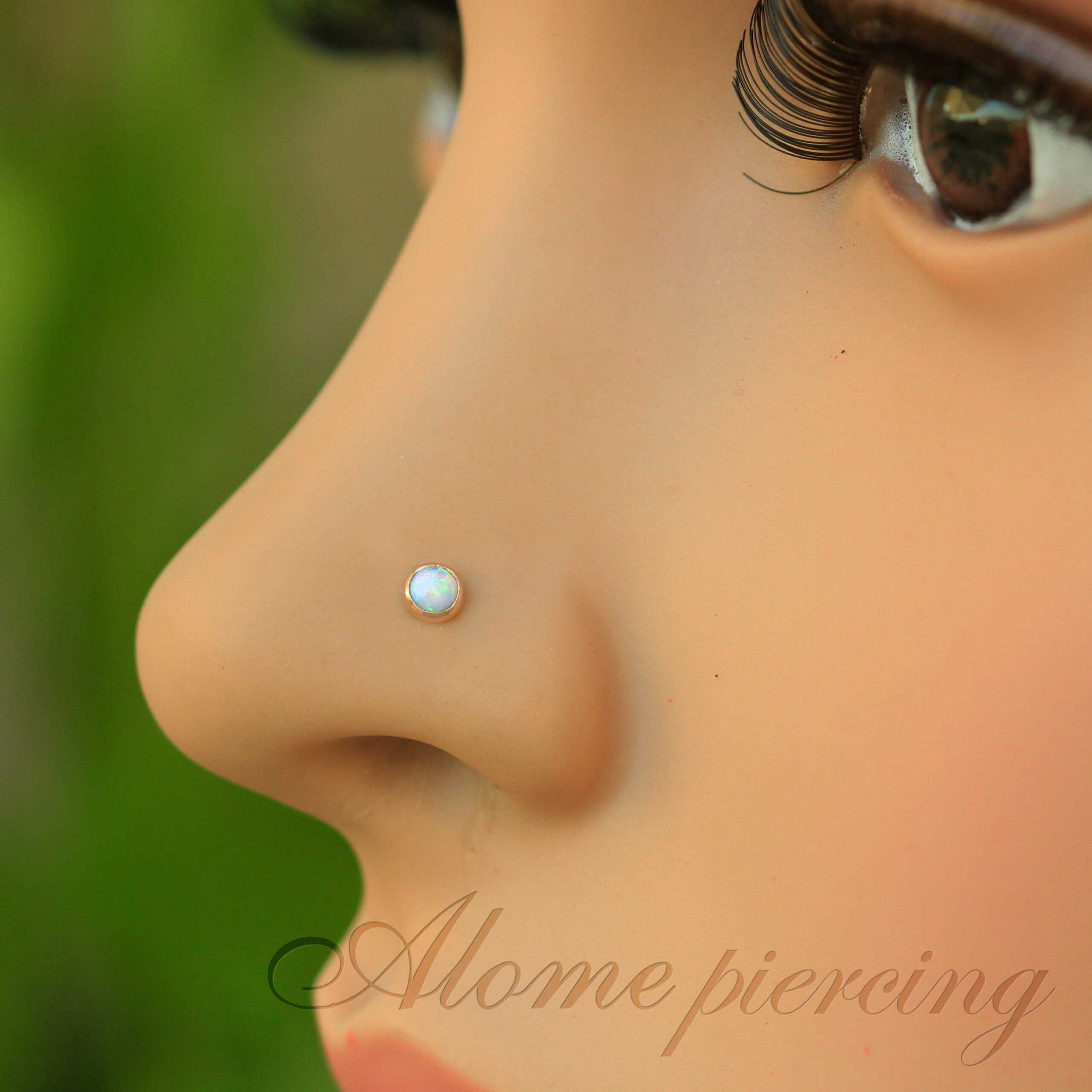 Nose Stud - Nose Ring - Nose Ring stud - Sterling Silver 3mm White/Blue Opal  | eBay