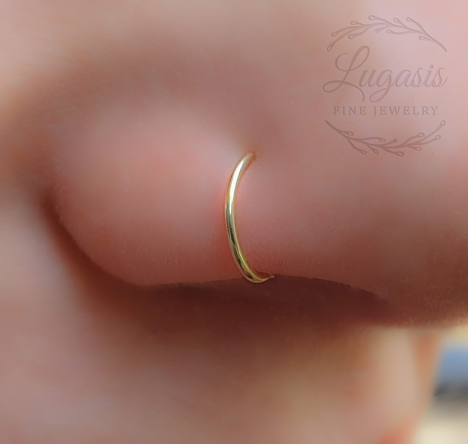 Medium Champagne Nose Ring - Clip on – SOKORA JEWELS