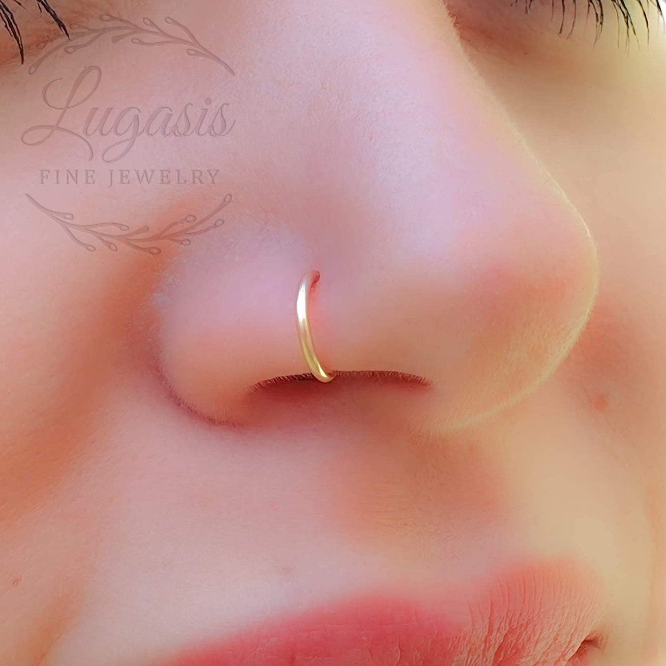 Amazon.com: Gold Nose Ring - Handmade Comfortable 14k Gold Nose Ring with a  Cute 2mm Gold Bead - Hypoallergenic 7mm Thin 24 Guage Gold Piercing Hoop :  Handmade Products