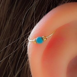 turquoise cartilage earring