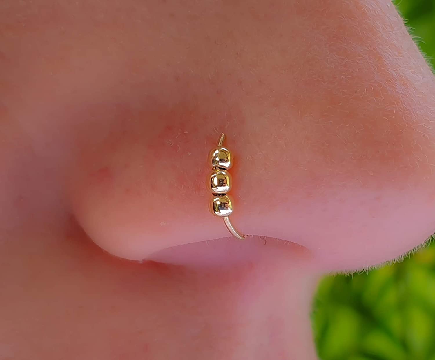 14K GOLD FILL Handmade Fake Nose Ring No piercing faux nose Ring fake cartilage