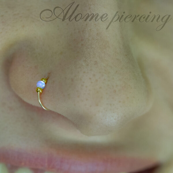 14K gold filled blue opal gold nose ring jolliz