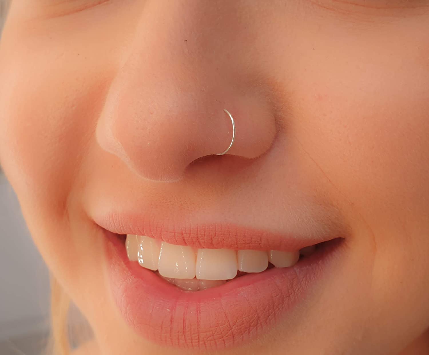 Opal Nose Hoop Nose Hoop 24g Pierced Nose Ring Gold Nose Hoop Nose Ring Hoop Piercing Hoop Thin Nose Hoop