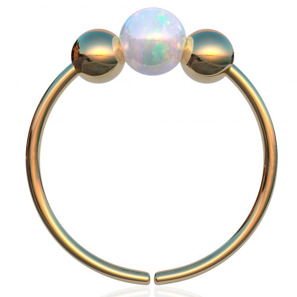 14k gold filled fire white opal septum piercing ring jolliz