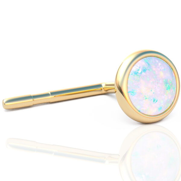 white opal stud earrings