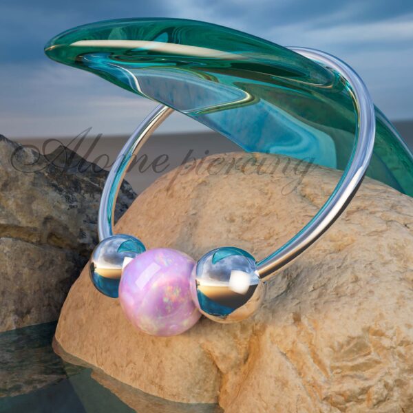 925 silver pink opal cartilage earring jolliz