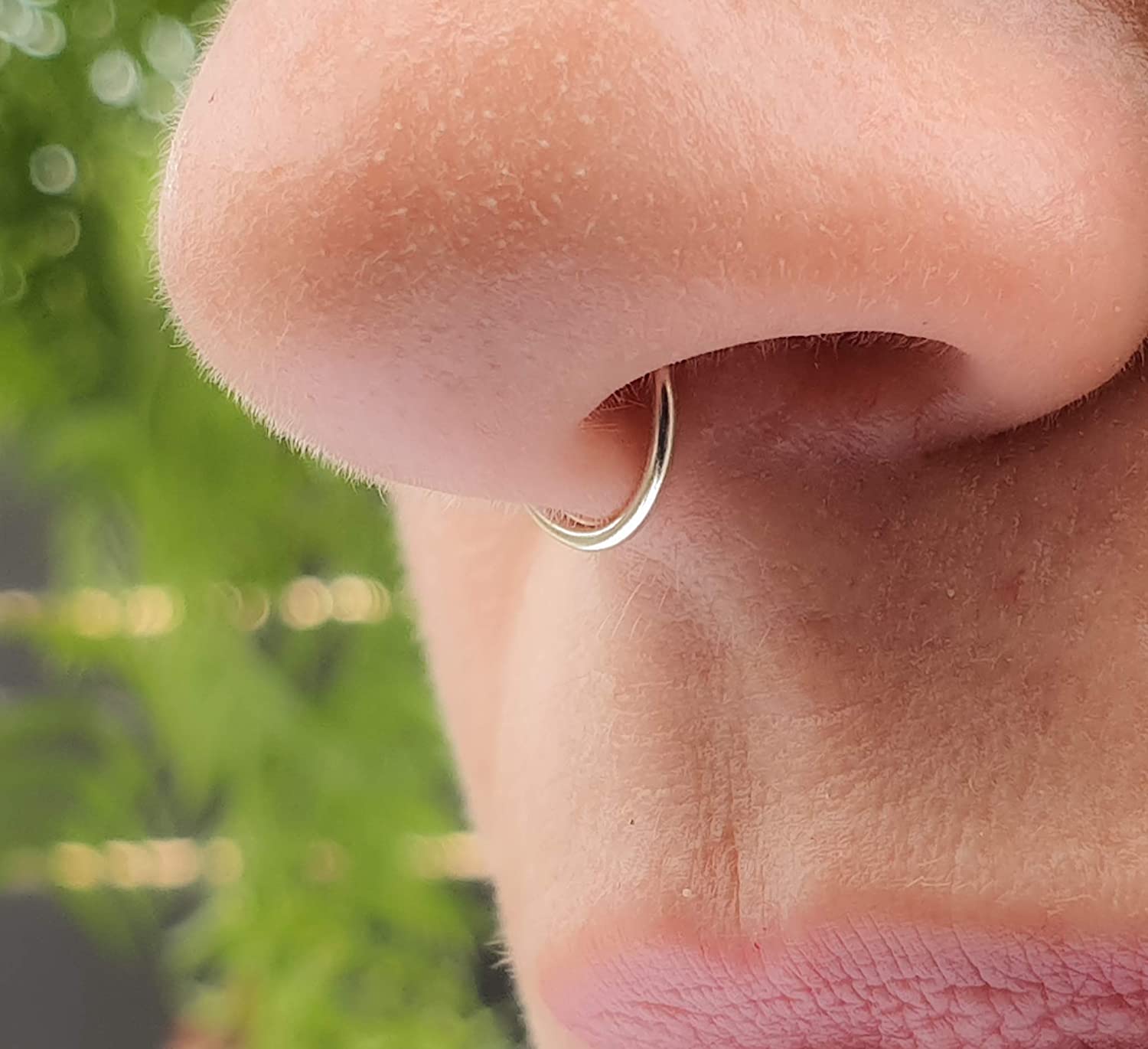 Amazon.com: Tiny Silver Nose Ring hoop - 24 gauge snug Nose Hoop thin nose  Piercings hoops - nose piercing rings : Handmade Products