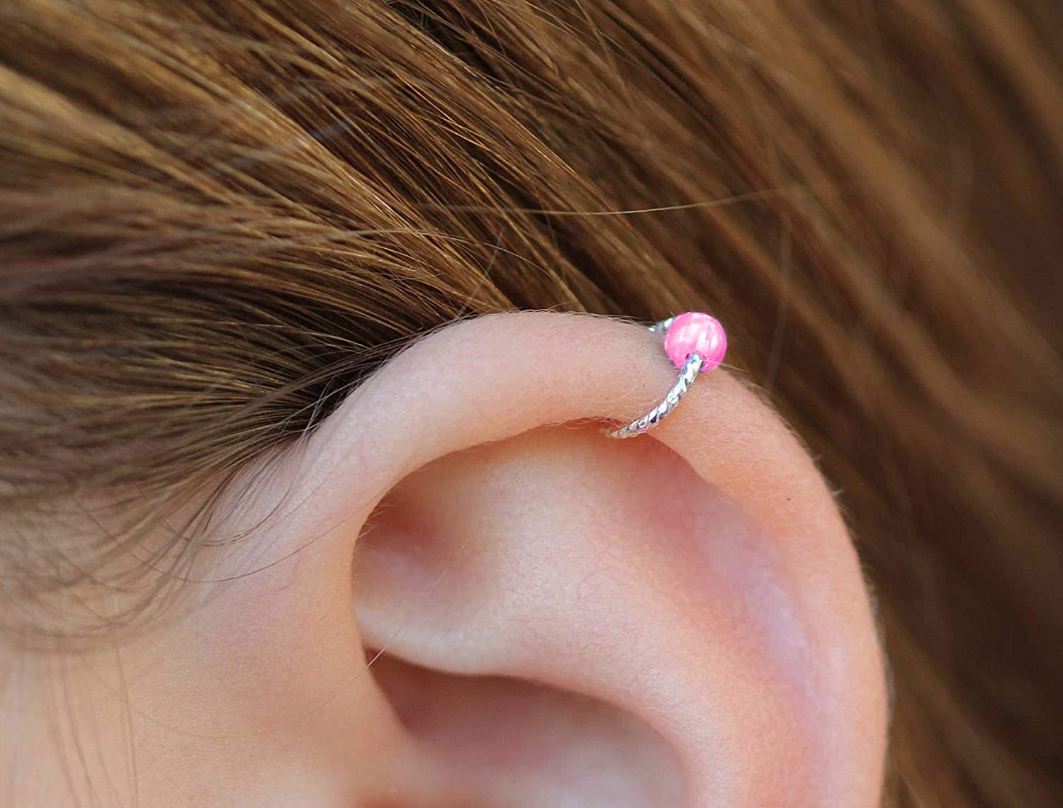 Helix Hoop Earring,sterling Silver Piercing With Tiny Bali Flower, Cartilage  Hoop,helix Hoop,helix Jewelry, Tragus Hoop Earring - Etsy | Helix jewelry, Helix  piercing jewelry, Cartilage jewelry hoop