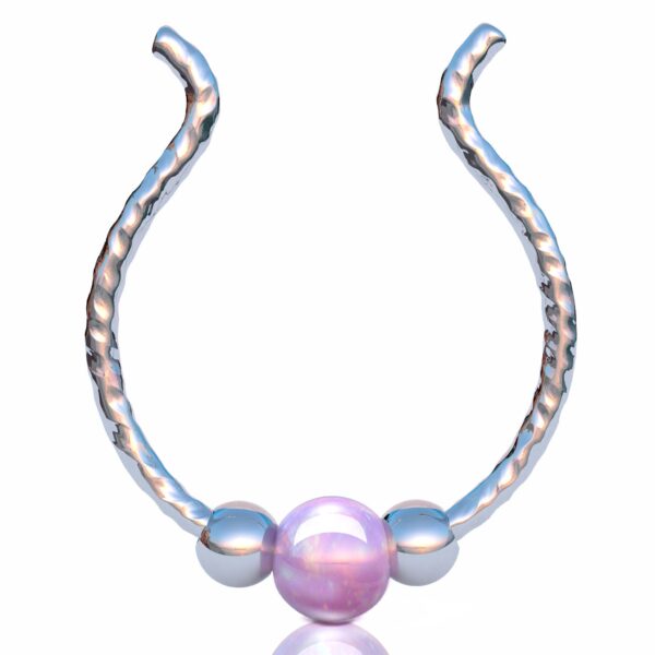 925 Sterling silver Faux Pink Septum Ring