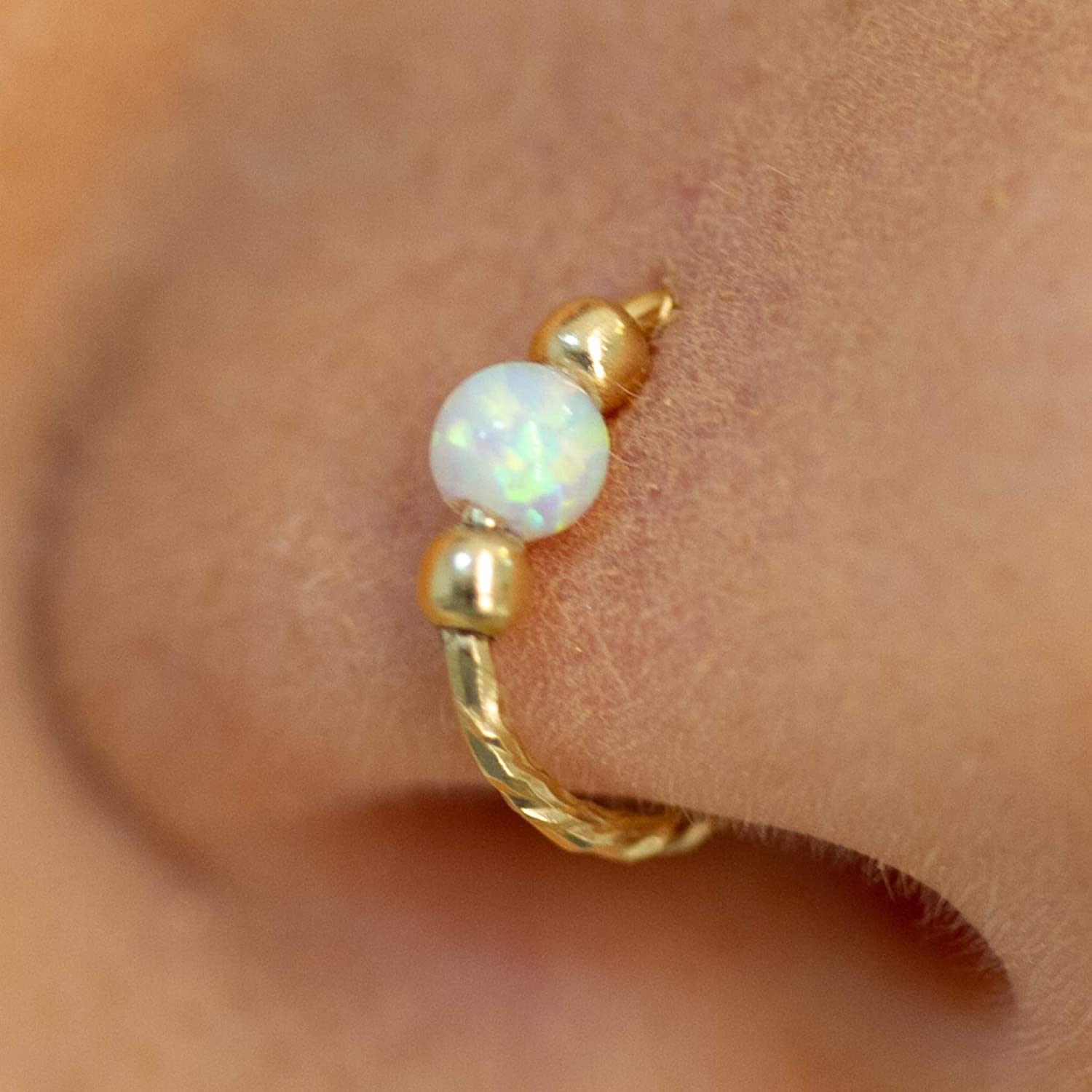 14k Tiny Fake Nose Rings No Piercing Needed Faux Body Jewelry 14k Gold Filled Jewelry