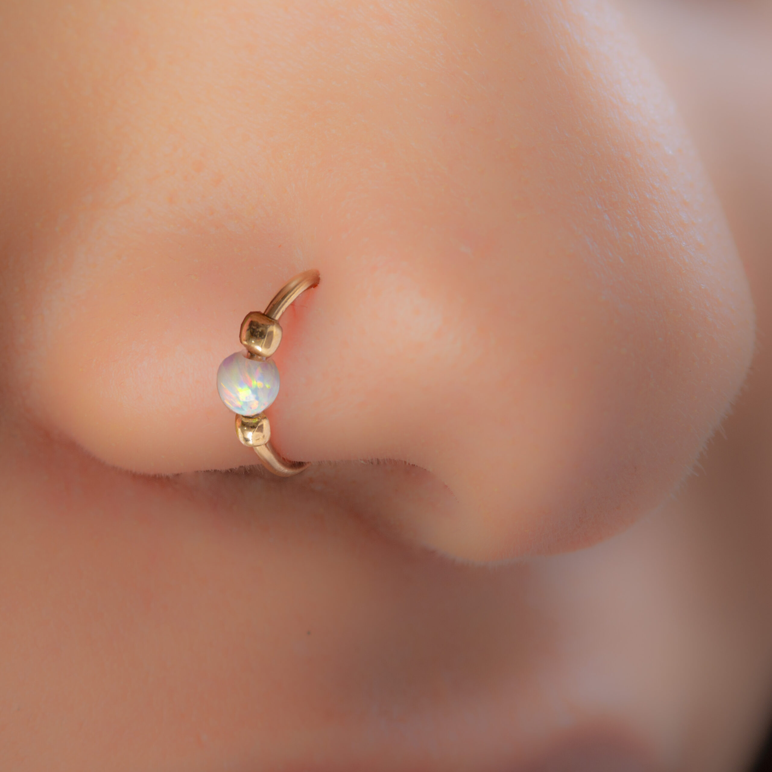 Rose Gold and Opal Nose Stud | Rose Gold Nose Stud | Unique Nose Stud –  Rock Your Nose Jewelry Inc.