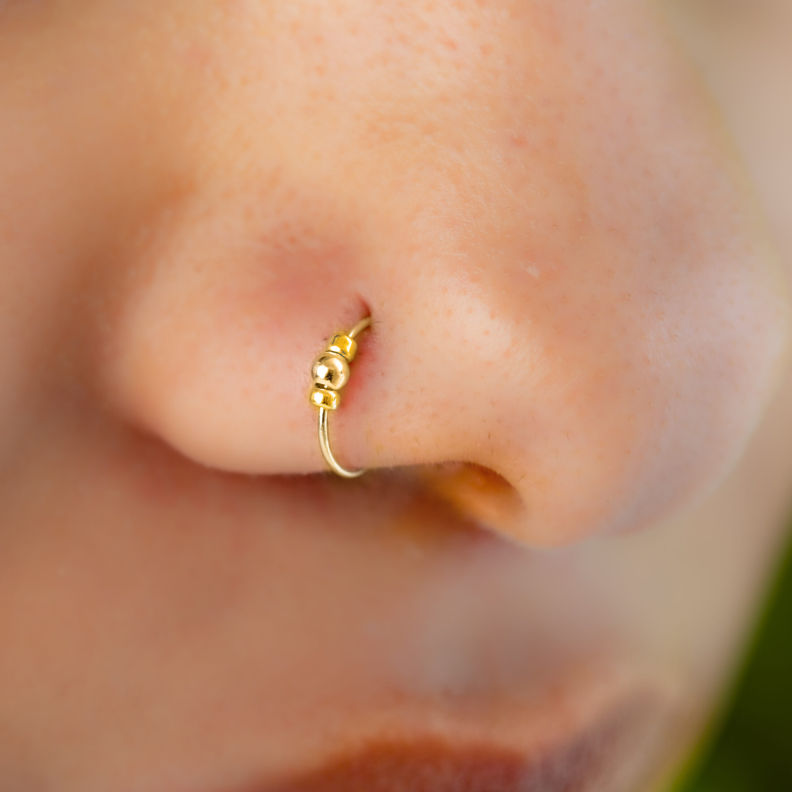 14k Yellow Gold 3mm Trinity Nose Ring