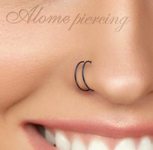 Black Double Hoop Nose Ring