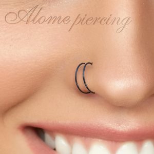Black Double Hoop Nose Ring