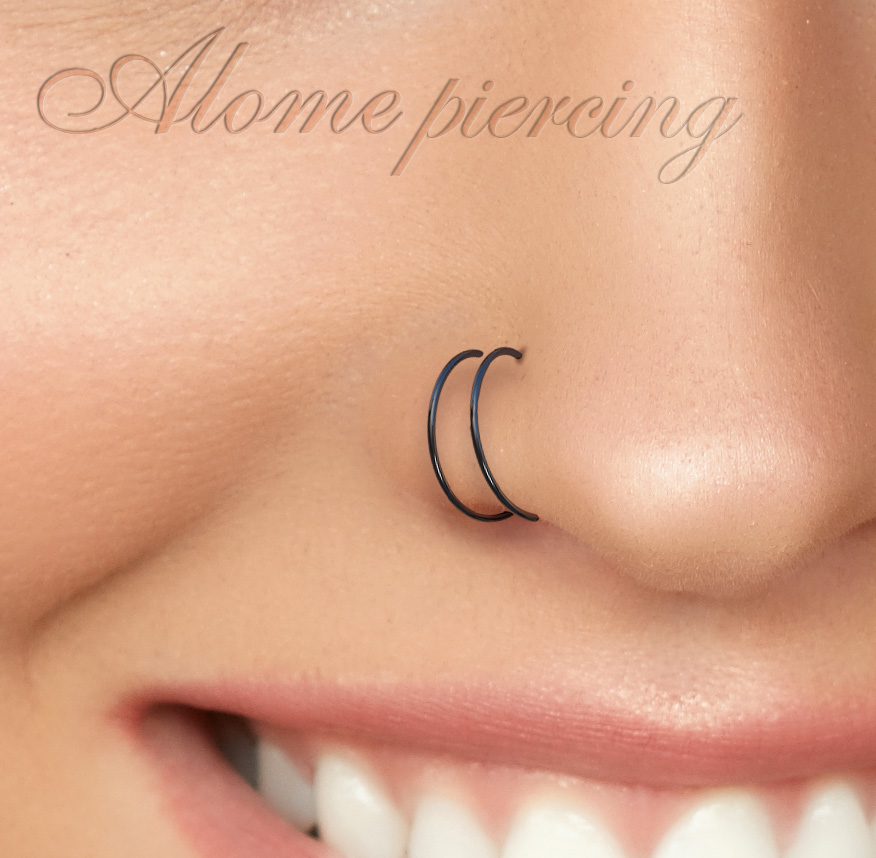 22 Gauge Twist in Single Pierced Nose Ring for a Double Pierced Look,  Illusion Nose Hoop, Double Nose Ring for Single Piercing - Etsy | Nose ring,  Nose piercing, Double nose ring