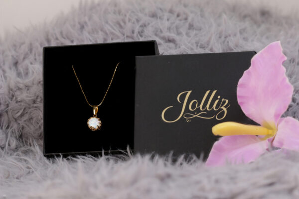 handmade 14K gold filled fire opal pendant necklace jolliz