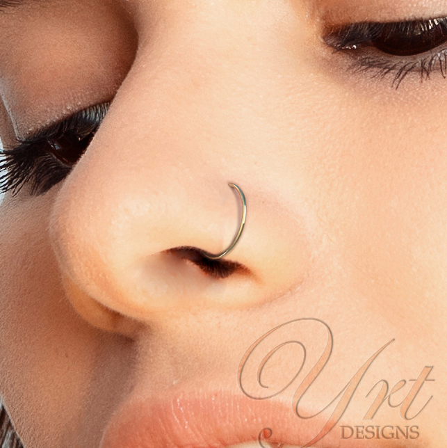Gold Fake Nose Ring Piercing - Faux Nose Piercing