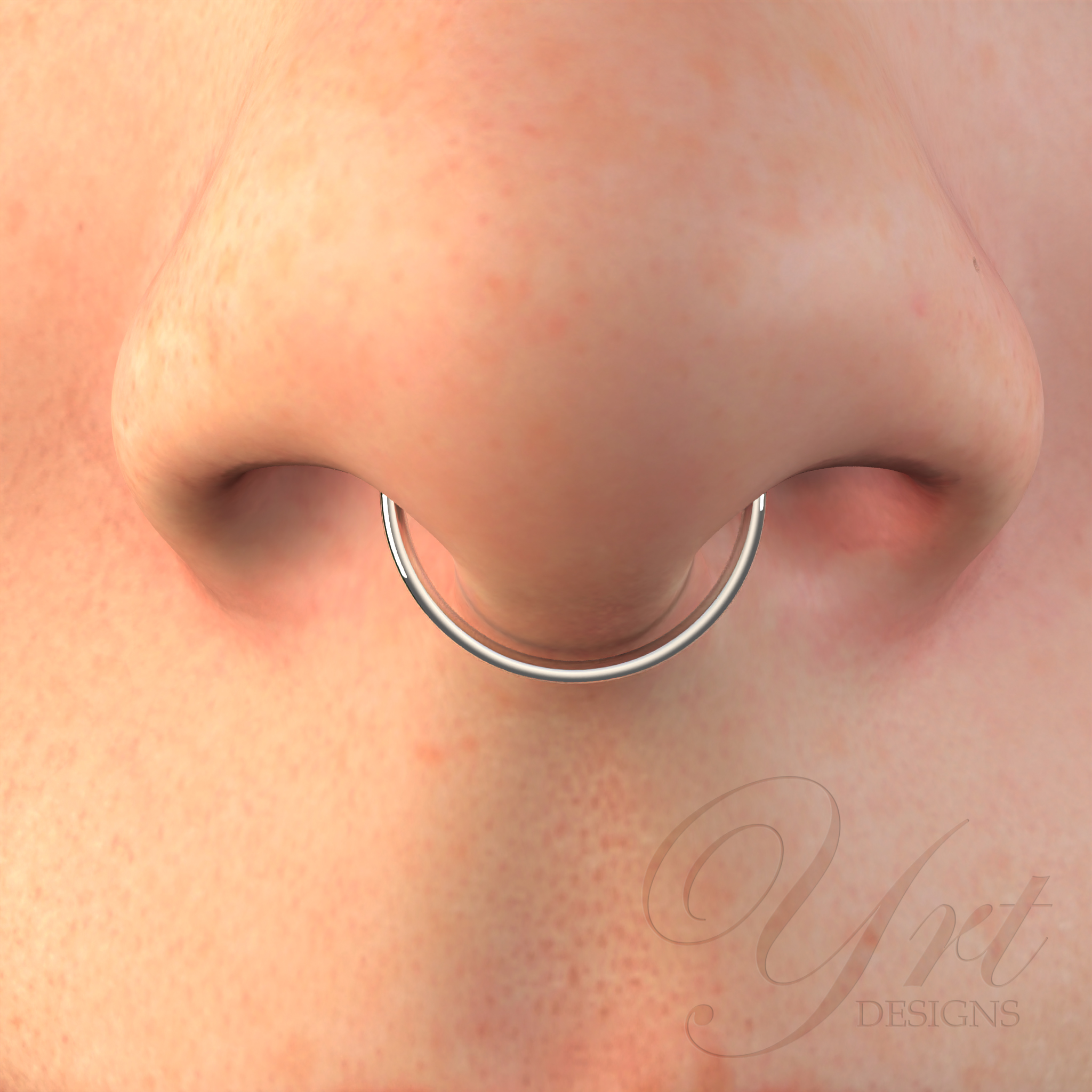 Sterling Silver Septum Nose ring SmilePlace Handmade Charmsd