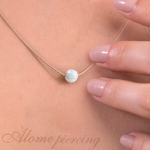 Gold Filled White Opal Necklace