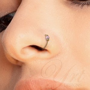 Nose Ring Pink Opal