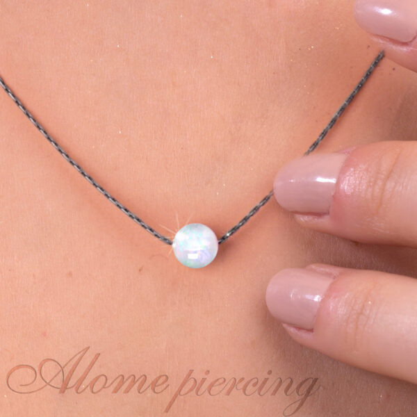 Silver White Opal Necklace