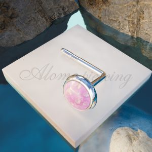 Pink opal piercing post