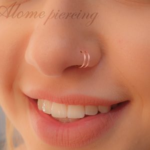 Rose Gold Double Hoop Nose Ring