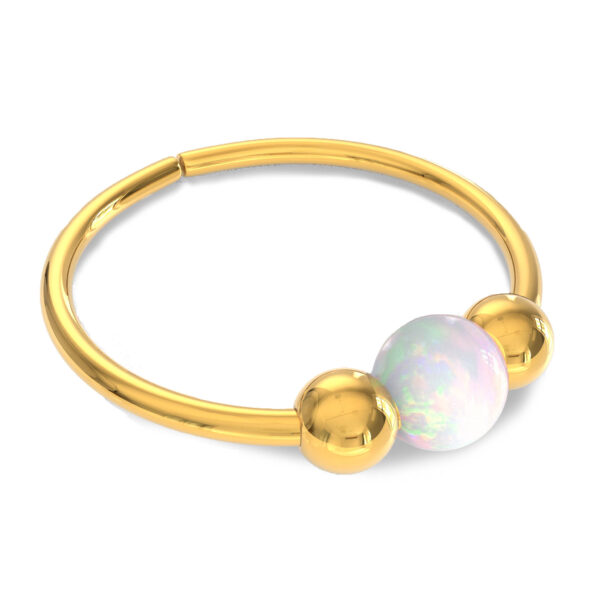 white opal gold nose ring