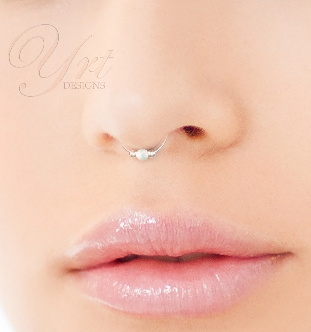 Luna Tapered Baguette Cut Diamond Septum Nose Ring – ARTEMER