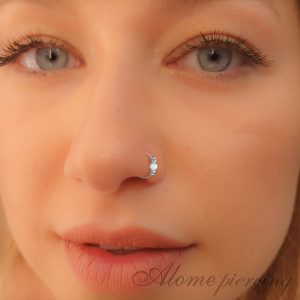 White Opal Fake Nose Ring