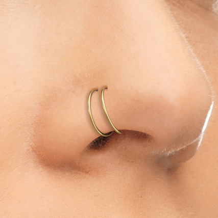 20G Titanium Double Nose Hoop – OUFER BODY JEWELRY