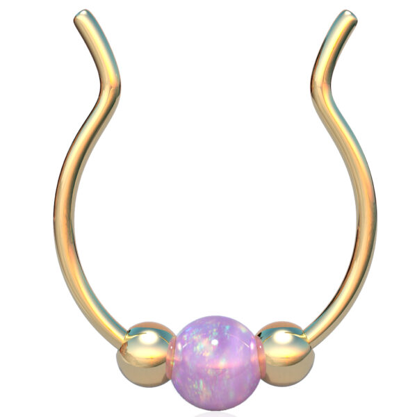 faux septum ring pink opal