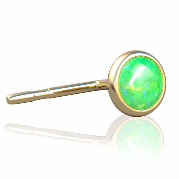 gold nose stud green opal