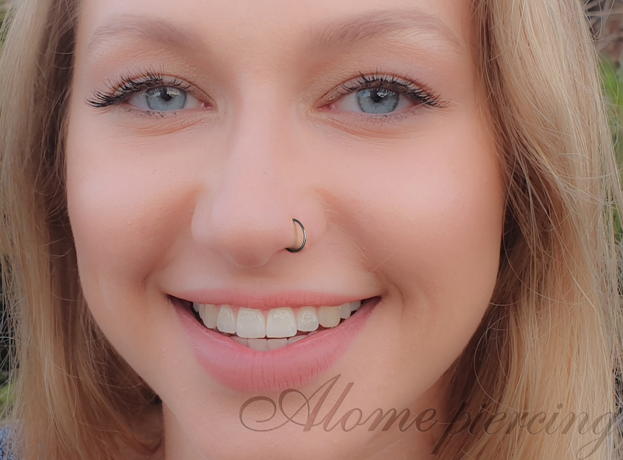 Black Fake Clip On Nose Ring 24g - No Piercing Needed - Smooth