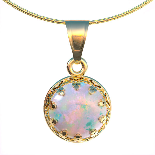 handmade 14K gold filled fire opal pendant necklace jolliz