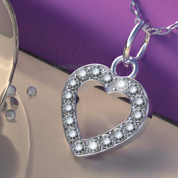 handmade 925 sterling silver heart pendant necklace jolliz
