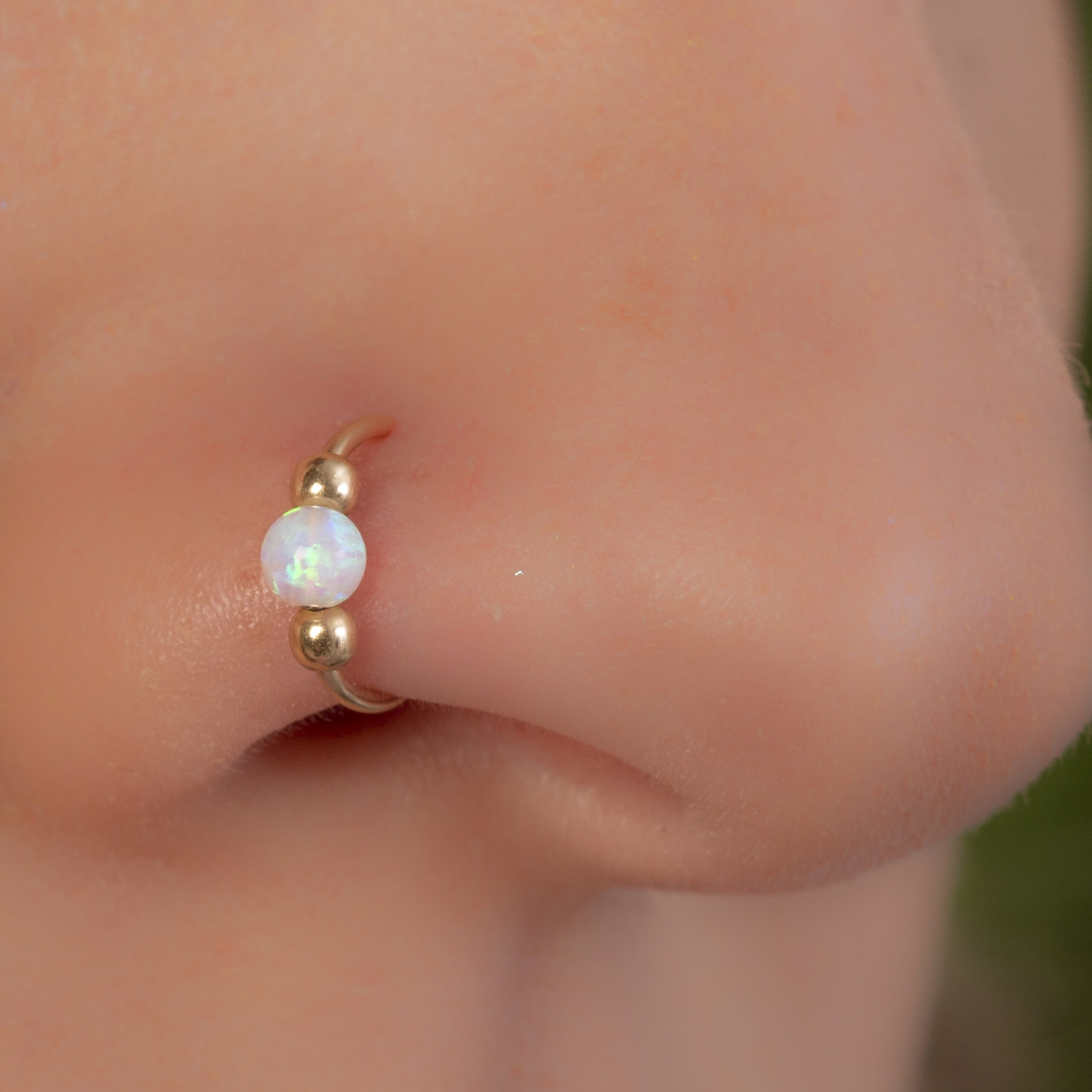 Buy Golden Fire Opal Nose Stud Ring-white Online in India - Etsy