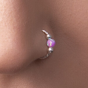 pink opal nose ring