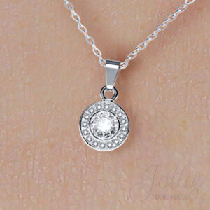 handmade 925 sterling silver cz crystal pendant necklace jolliz