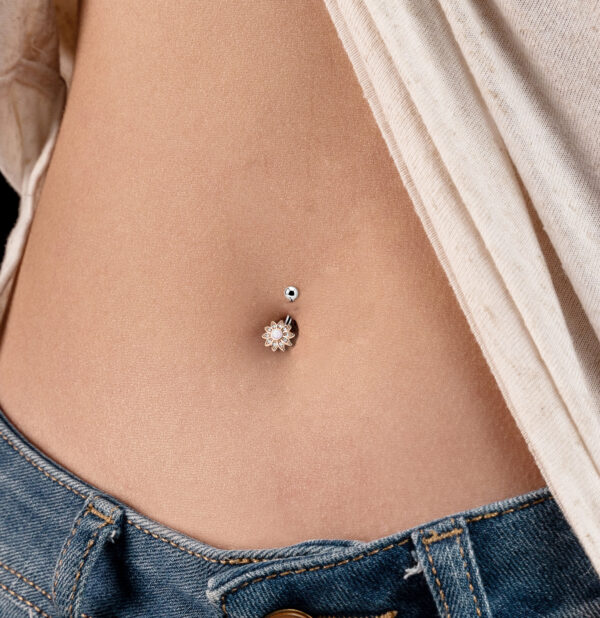 gold hoop belly button ring