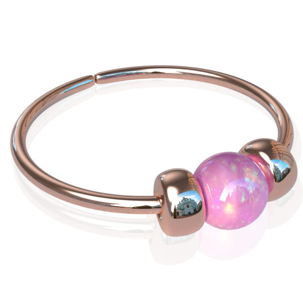3d pink opal nose ring