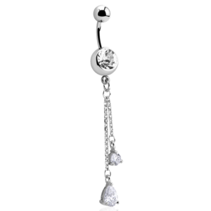dangle belly button rings sterling silver