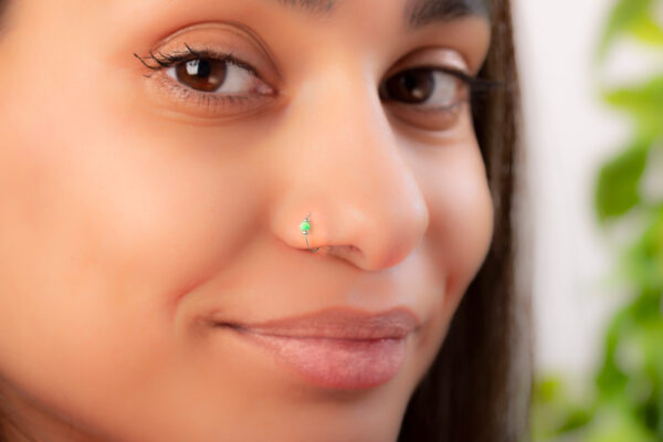 green opal nose ring